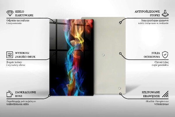 Placă din sticla protectie perete Fum colorat