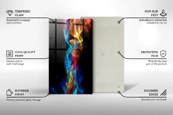 Placă din sticla protectie perete Fum colorat