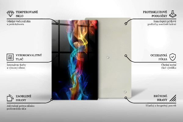 Placă din sticla protectie perete Fum colorat