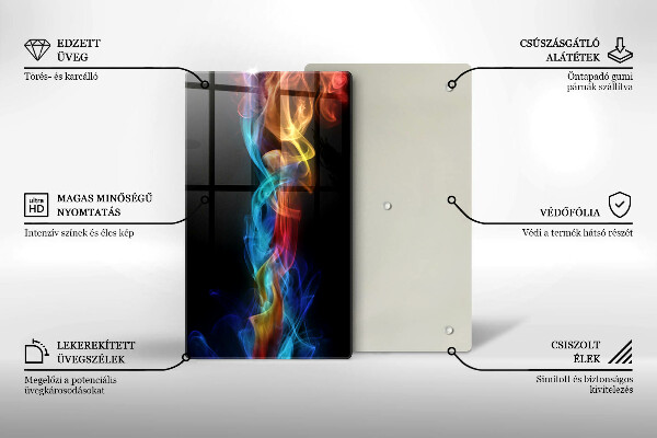 Placă din sticla protectie perete Fum colorat