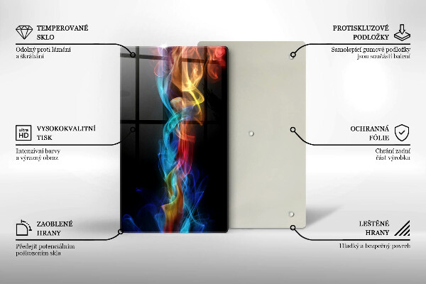 Placă din sticla protectie perete Fum colorat