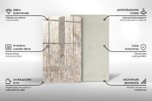 Placă din sticla protectie perete Zid strălucitor de cărămidă