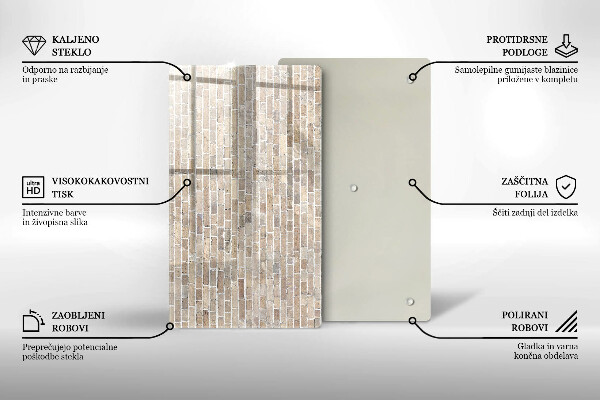 Placă din sticla protectie perete Zid strălucitor de cărămidă