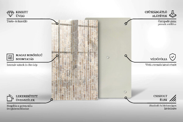 Placă din sticla protectie perete Zid strălucitor de cărămidă