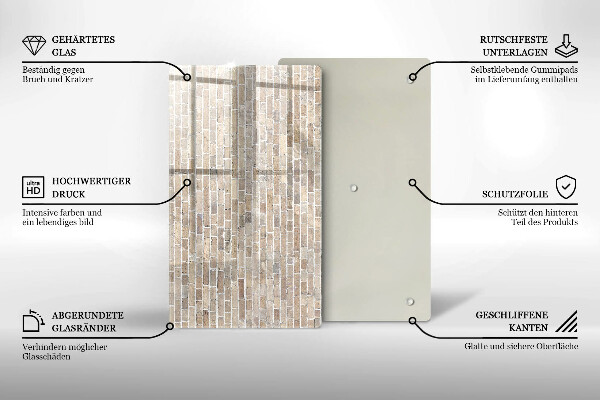 Placă din sticla protectie perete Zid strălucitor de cărămidă