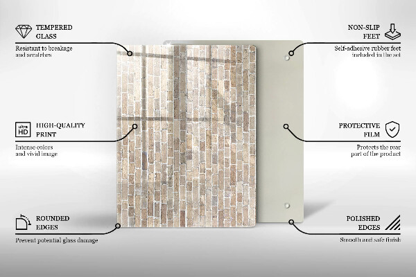 Placă din sticla protectie perete Zid strălucitor de cărămidă