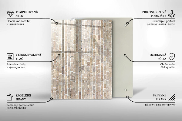 Placă din sticla protectie perete Zid strălucitor de cărămidă