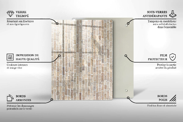 Placă din sticla protectie perete Zid strălucitor de cărămidă