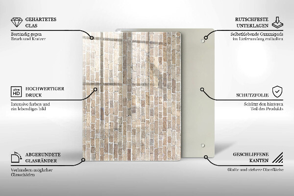 Placă din sticla protectie perete Zid strălucitor de cărămidă