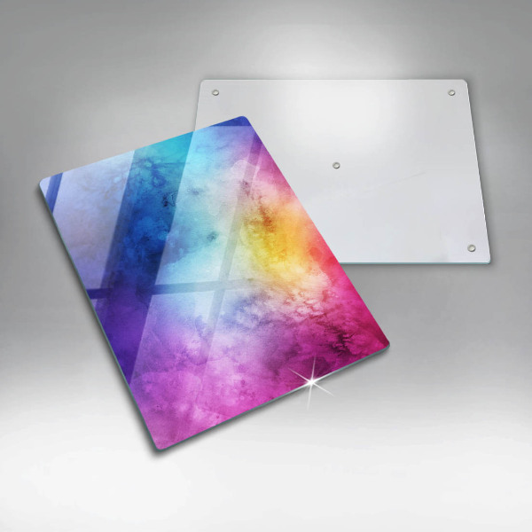 Placă din sticla protectie perete Stropi de acuarelă curcubeu