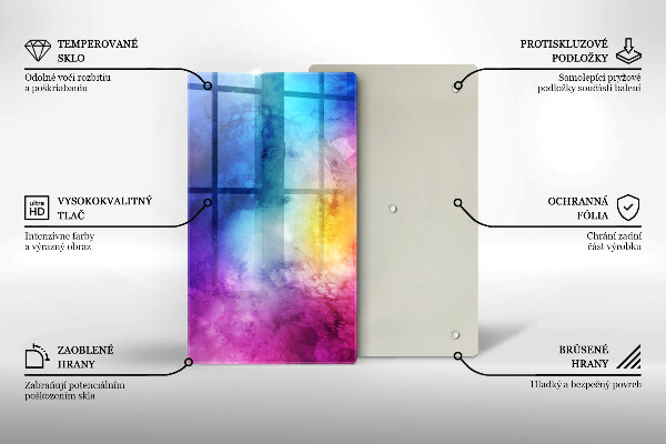 Placă din sticla protectie perete Stropi de acuarelă curcubeu