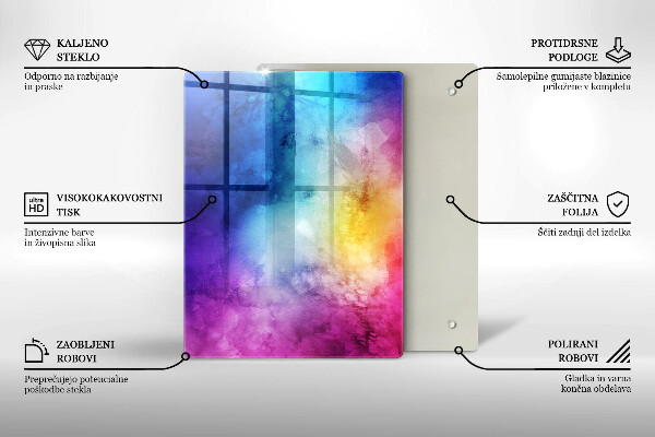 Placă din sticla protectie perete Stropi de acuarelă curcubeu