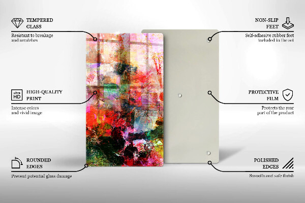 Placă din sticla protectie perete Abstracția vopselei