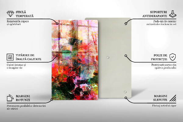 Placă din sticla protectie perete Abstracția vopselei