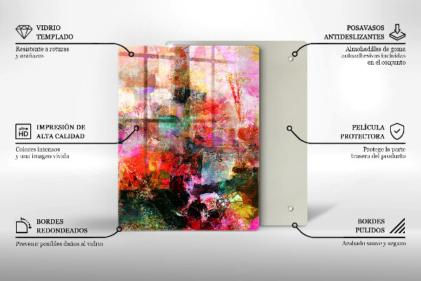 Placă din sticla protectie perete Abstracția vopselei