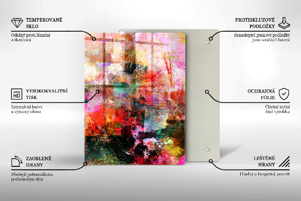 Placă din sticla protectie perete Abstracția vopselei