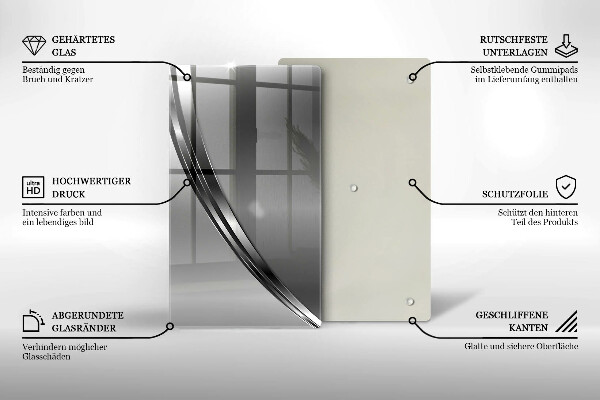 Placă din sticla protectie perete Abstracția metalului
