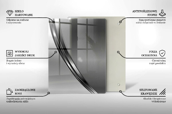 Placă din sticla protectie perete Abstracția metalului