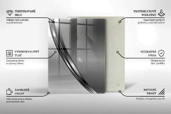 Placă din sticla protectie perete Abstracția metalului