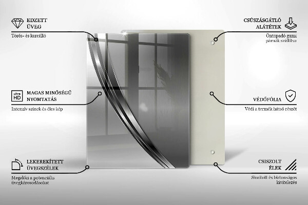 Placă din sticla protectie perete Abstracția metalului