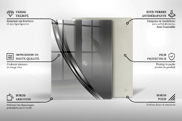Placă din sticla protectie perete Abstracția metalului