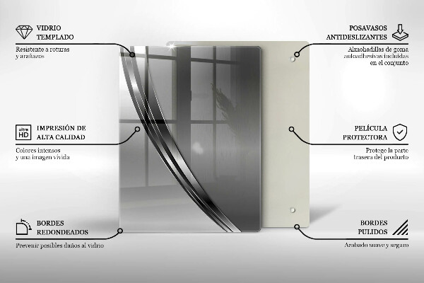 Placă din sticla protectie perete Abstracția metalului