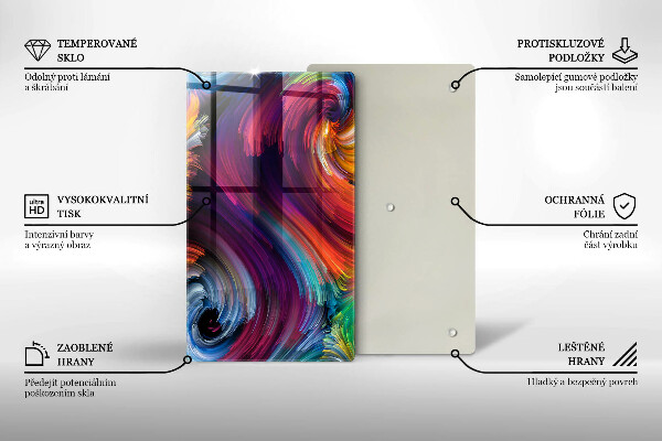 Placă din sticla protectie perete Evidențieri colorate