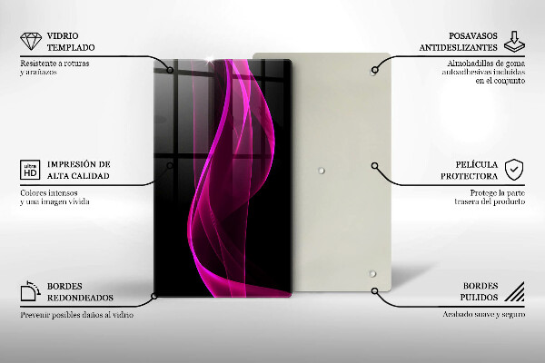 Placă din sticla protectie perete Abstracție roz