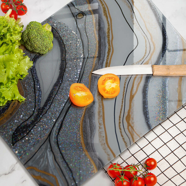 Placă din sticla protectie perete Stâncă cu aur