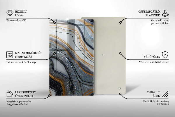 Placă din sticla protectie perete Stâncă cu aur