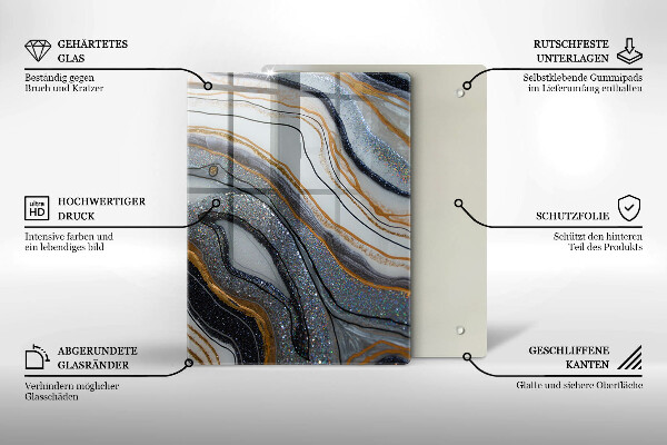 Placă din sticla protectie perete Stâncă cu aur