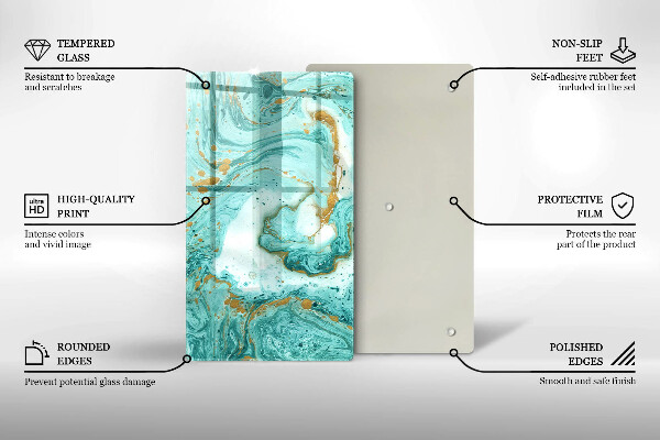 Placă din sticla protectie perete Abstracția albastră