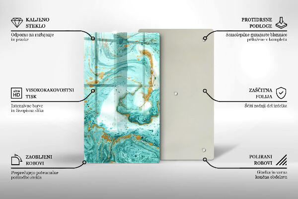 Placă din sticla protectie perete Abstracția albastră