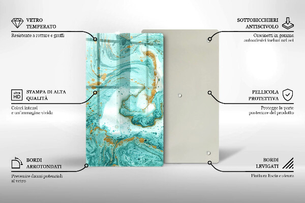 Placă din sticla protectie perete Abstracția albastră