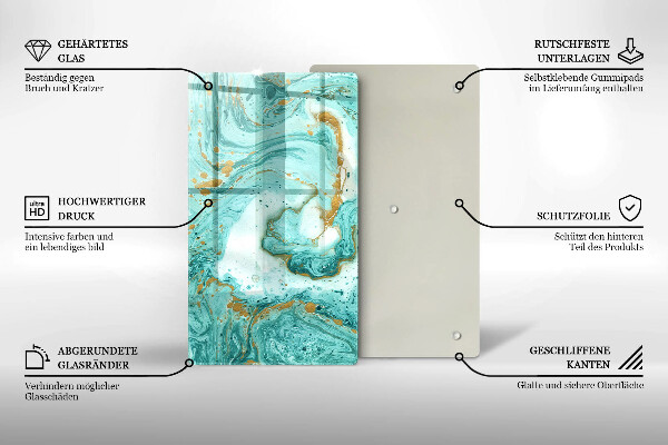 Placă din sticla protectie perete Abstracția albastră
