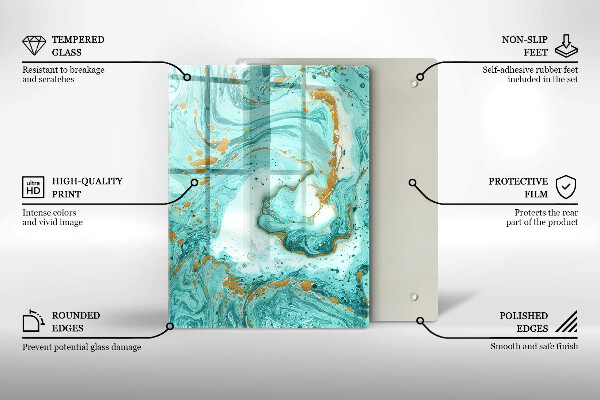 Placă din sticla protectie perete Abstracția albastră