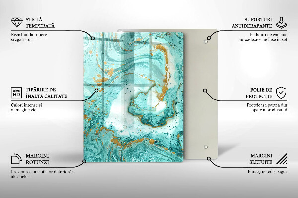 Placă din sticla protectie perete Abstracția albastră