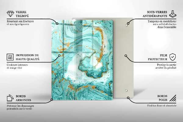 Placă din sticla protectie perete Abstracția albastră