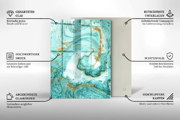 Placă din sticla protectie perete Abstracția albastră