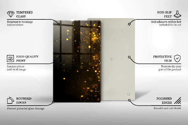 Placă din sticla protectie perete Sclipici auriu