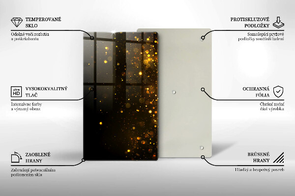 Placă din sticla protectie perete Sclipici auriu