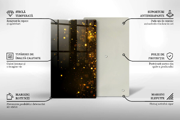 Placă din sticla protectie perete Sclipici auriu