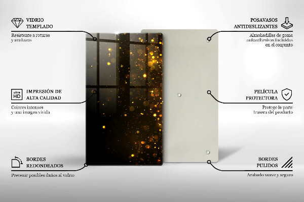 Placă din sticla protectie perete Sclipici auriu