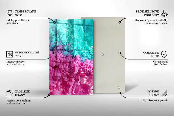 Placă din sticla protectie perete Fum turcoaz-roz