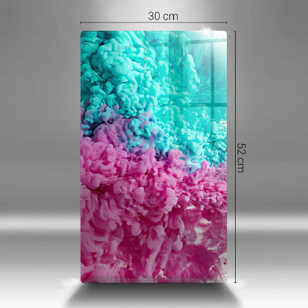 Placă din sticla protectie perete Fum turcoaz-roz