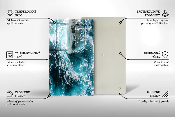 Placă din sticla protectie perete Valuri spumoase de apă