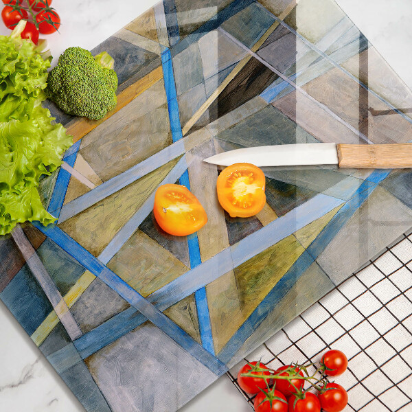 Placă din sticla protectie perete Abstracția liniilor pictate