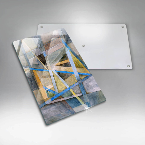 Placă din sticla protectie perete Abstracția liniilor pictate