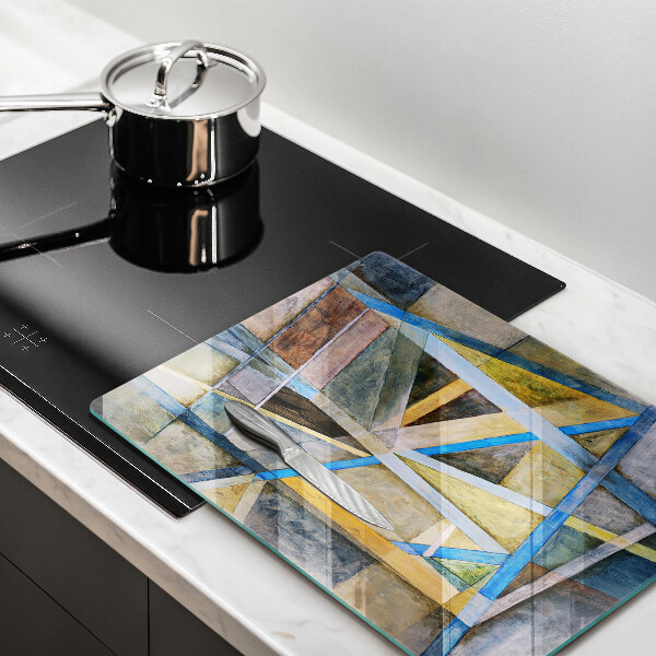 Placă din sticla protectie perete Abstracția liniilor pictate