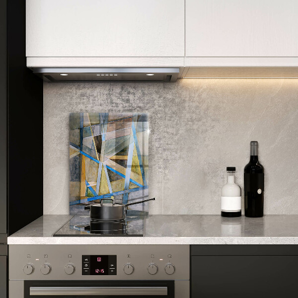 Placă din sticla protectie perete Abstracția liniilor pictate